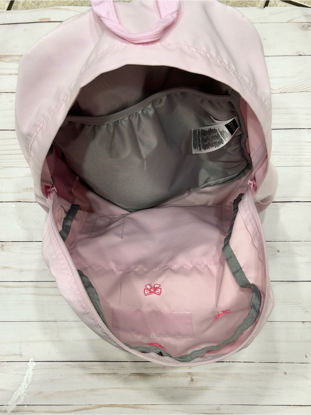 Jansport Light Pink Backpack with Bow Embroidery - Picture 5 of 6